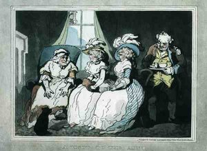 "Una visita alla zia", acquaforte di Francis Jukes, pub. da E. Jackson da Thomas Rowlandson