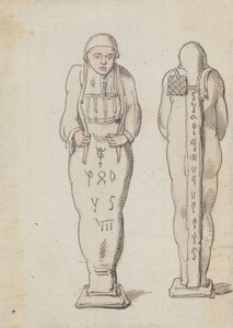 Una mummia, vista frontale e posteriore da Thomas Rowlandson