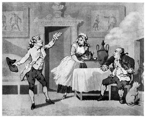 Attore che recita a un direttore, fine XVIII secolo da Thomas Rowlandson