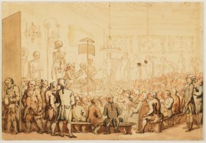 Una lezione di anatomia alla Royal Academy of Arts da Thomas Rowlandson