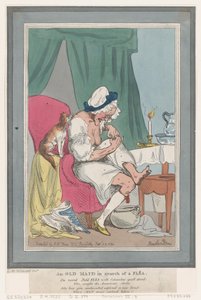 Una vecchia zitella in cerca di una pulce da Thomas Rowlandson