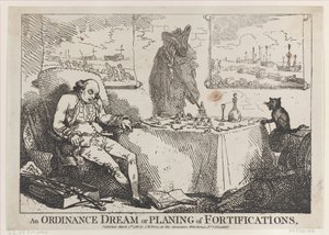 Un sogno di ordinanza o pianificazione di fortificazioni, 7 marzo 1786 da Thomas Rowlandson
