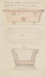 Vaso da bagno in granito rosso, Vaticano da Thomas Rowlandson