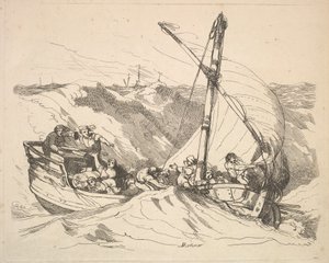 Barca in una tempesta in mare, 1784-88 da Thomas Rowlandson