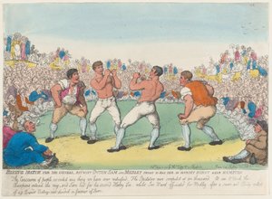 Incontro di Boxe per 200 Ghinee, tra Dutch Sam e Medley, Combattuto il 31 Maggio 1810 da Thomas Rowlandson