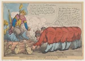 I Broad Bottoms in Olanda adorano il loro nuovo re, 23 luglio 1806 da Thomas Rowlandson