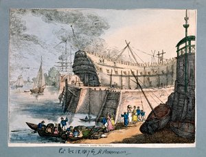 Brunswick Dock, Blackwall, Londra da Thomas Rowlandson