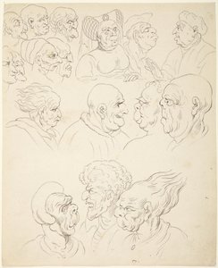 Teste caricaturali da Thomas Rowlandson