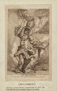 Caricatura di William Pitt come una capra fumante (incisione a puntasecca)