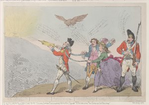 Col. Topham che cerca con il suo spruzzatore di spegnere il genio di Holman, 5 ottobre 1785 da Thomas Rowlandson