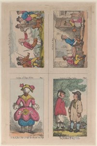 Costume di Hogs Norton, Come un uomo può sparare alla propria parrucca, e La fanciulla di Mim, 1809 da Thomas Rowlandson