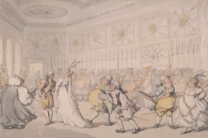 Cortigiani che attraversano la Sala delle Guardie, Palazzo di St James, Londra