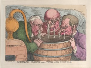 Distillatori che guardano nei loro affari, 10 ottobre 1811 da Thomas Rowlandson