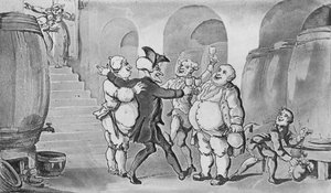 Doctor Syntax libero dalla cantina da Thomas Rowlandson