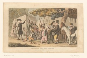 Il dottor Syntax in un campo rom da Thomas Rowlandson