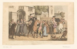 Il dottor Syntax lascia il villaggio a cavallo da Thomas Rowlandson