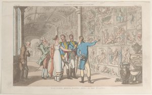 Don Luigi incontra Donna Anna nel museo, da Napoli e la Campagna Felice: in..., 1 giugno 1815 da Thomas Rowlandson