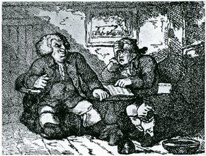 Il Dr. Johnson e James Boswell che si riprendono da una sbornia dopo una notte in città da Thomas Rowlandson