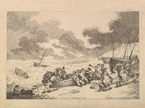 Imbarco da Brighthelmstone a Dieppe, da Imitazioni di disegni moderni, 1787 da Thomas Rowlandson