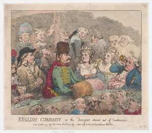 Curiosità inglese o lo straniero fissato fuori contegno da Thomas Rowlandson