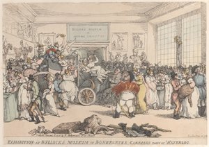 Esposizione al Museo di Bullock della carrozza di Bonaparte presa a Waterloo da Thomas Rowlandson