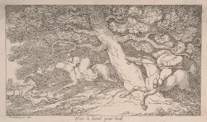 La caccia alla volpe: come slogarsi il collo [da “Consigli agli sportivi”] da Thomas Rowlandson