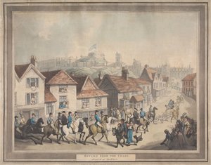 La caccia alla volpe [serie di quattro]: 4. Ritorno dalla caccia. / Scena a Eaton da Thomas Rowlandson