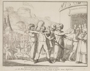 "Fraternizzazione a Grand Cairo" o "Il generale pazzo e la sua allegra combriccola", destinati a diventare musulmani docili da Thomas Rowlandson
