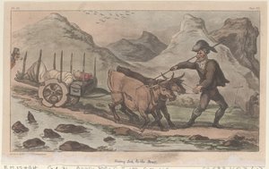 Andare malato al retro, da Le avventure militari di Johnny Newcome, 1815 da Thomas Rowlandson