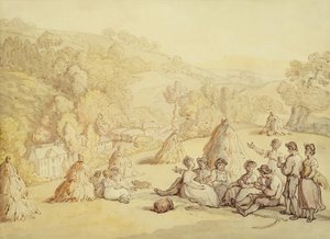 Mietitori che riposano in un campo di grano da Thomas Rowlandson