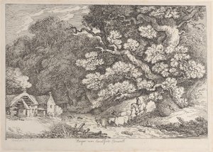 Hengar vicino a Camelford, Cornovaglia, da Vedute in Cornovaglia, ca. 1812 da Thomas Rowlandson