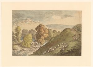 Paesaggio collinare con pecore da Thomas Rowlandson