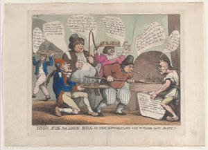 Grande Divertimento per John Bull, o i Repubblicani Ridotti al Loro Ultimo Espediente, 12 novembre 1798 da Thomas Rowlandson