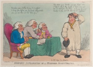 Spiegazione di Hodge di cento magistrati da Thomas Rowlandson