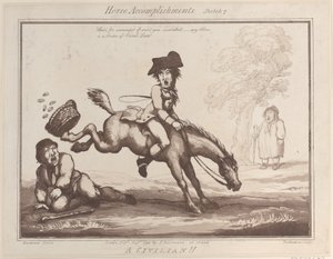 Competenze del cavallo, Schizzo 7: Un civile!!, 1 agosto 1799 da Thomas Rowlandson