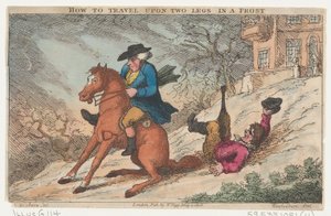 Come viaggiare su due gambe con il gelo da Thomas Rowlandson