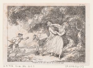 Giuseppe si Affretta a Salvare Fanny dal Pericolo Imminente, da Le Avventure di Joseph Andrew da Thomas Rowlandson