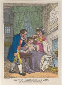 Kitty Careless in Quod o in attesa di cauzione ebraica da Thomas Rowlandson