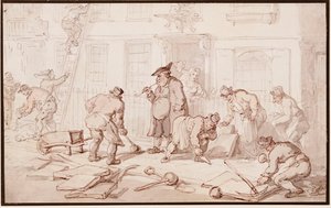 Operai che posano un marciapiede da Thomas Rowlandson