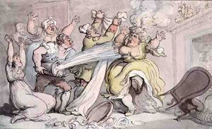 Signora con la parrucca in fiamme da Thomas Rowlandson