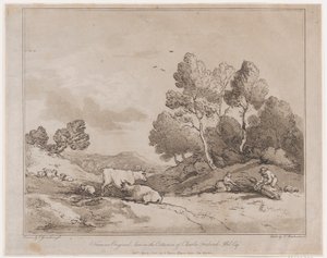 Paesaggio con figure che legano un fascio di legna da Thomas Rowlandson