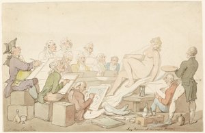 Figura di posa a Somerset House da Thomas Rowlandson