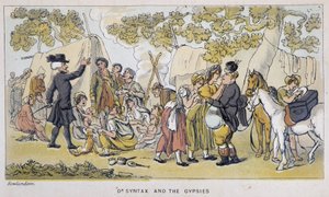 Il dottore e i gitani (o Romanichels) - in "I tre viaggi del dottor Syntax: alla ricerca del pittoresco, della consolazione e di una moglie" di William Combe, ill. Rowlandson