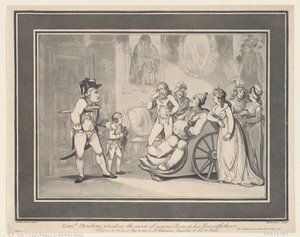 Il tenente Bowling che perora la causa del giovane Rory al nonno da Thomas Rowlandson