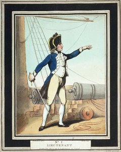 Tenente, guardiamarina della Royal Navy nel XVIII secolo da Thomas Rowlandson