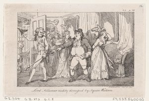Lord Tellamar Bruscamente Licenziato da Squire Western, da La Storia di Tom Jones, un Trovatello, 1792 da Thomas Rowlandson