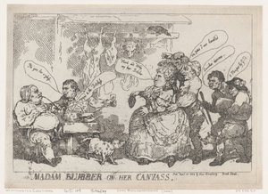 Madam Blubber sulla sua tela, 22 aprile 1784 da Thomas Rowlandson