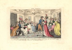 Uomo costretto a baciare una donna brutta a una festa da ballo da Thomas Rowlandson
