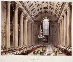Interno della Mansion House, Londra da Thomas Rowlandson