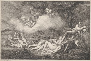 Marte e Venere dormiente con putti